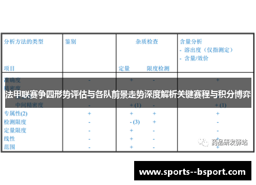 法甲联赛争四形势评估与各队前景走势深度解析关键赛程与积分博弈